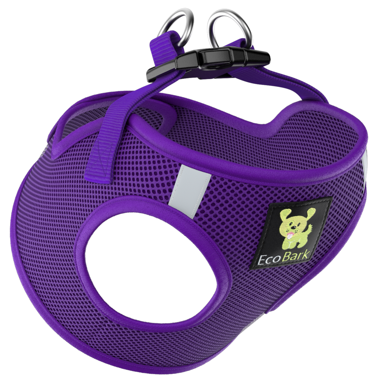 EcoBark Step In Dog Harness - XXXS to Small Breeds- Reflective Soft Mesh Harness for Teacup, Small Dogs and Puppies / Purple