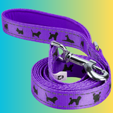 EcoBark Purple Dog Leash- Padded Comfort Grip Leash Dog Pattern - 4ft, 5ft, and 6ft  for XS, Small, and Medium Dogs