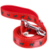 EcoBark Cherry Red Dog Leash- Padded Comfort Grip Leash with Dog Pattern - 4 ft, 5 ft, and 6 ft Leash for Small and Medium Dogs