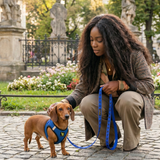 EcoBark Step In Dog Harness - XXXS to Small Breeds- Reflective Soft Mesh Harness for Teacup, Small Dogs and Puppies / Royal Blue