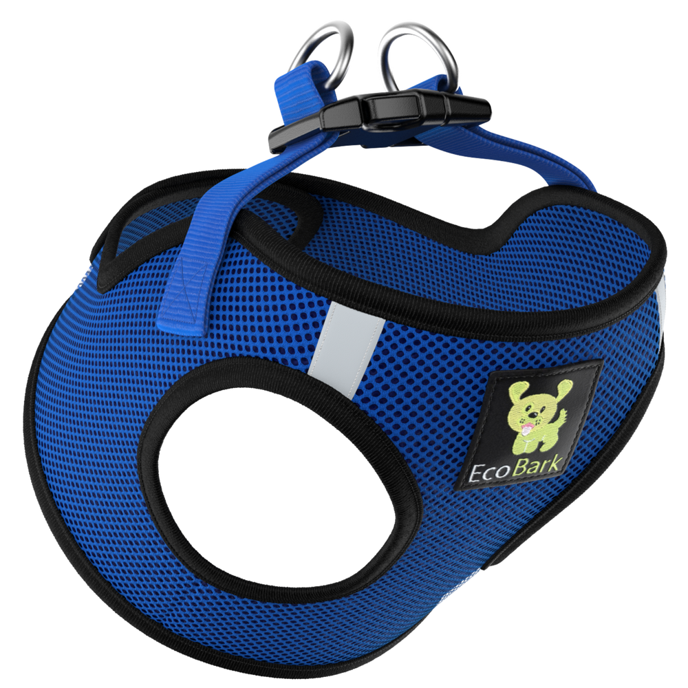 EcoBark Step In Dog Harness - XXXS to Small Breeds- Reflective Soft Mesh Harness for Teacup, Small Dogs and Puppies / Royal Blue