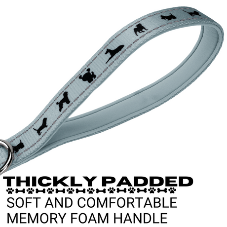 EcoBark Gray Dog Leash- Padded Comfort Grip Leash - 4ft, 5ft, and 6ft Leash for Small and Medium Dogs EcoBark Pet Supplies