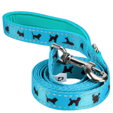 EcoBark Sky Blue Dog Leash- Padded Comfort Grip Padded Leash Dog Pattern - 4 Foot, 5 Foot, 6 Foot Leash for Small and Medium Dogs