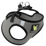EcoBark Step In Dog Harness - XXXS to Small Breeds- Reflective Soft Mesh Harness for Teacup, Small Dogs and Puppies / Steel Gray