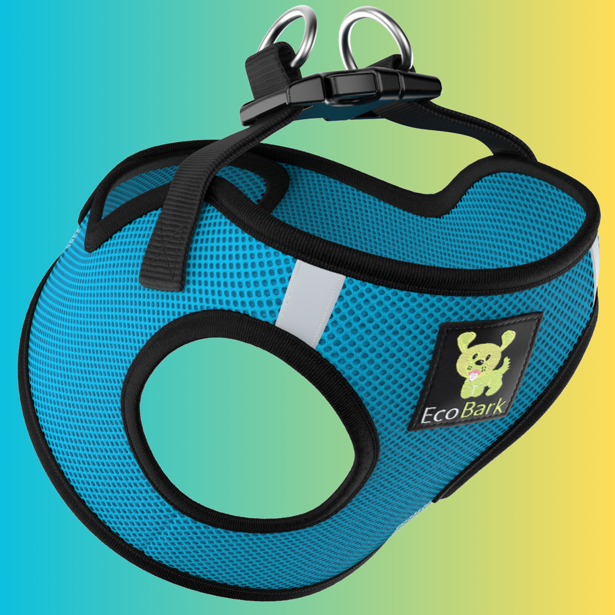 Teal Step In Dog Harness - Rapid Fastener Reflective Soft Mesh Vest Halter for Puppies and XXXS to Small Dogs