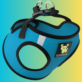 Teal Step In Dog Harness - Rapid Fastener Reflective Soft Mesh Vest Halter for Puppies and XXXS to Small Dogs