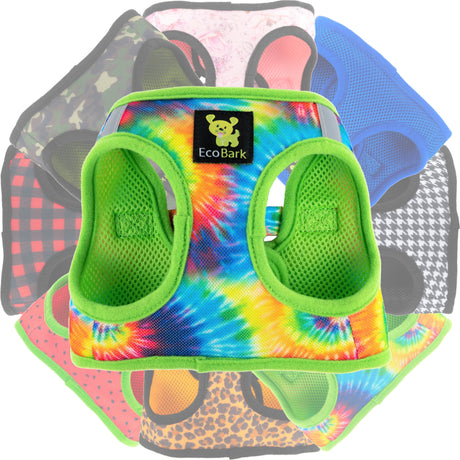 EcoBark Step In Dog Harness - Teacup & Small Breeds- Reflective Soft Mesh Harness for Teacup, Small Dogs and Puppies / Tie-dye EcoBark Pet Supplies