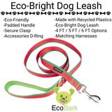EcoBark Watermelon Dog Leash- Padded Comfort Grip Leash - 4ft, 5ft, and 6ft Leash for Small and Medium Dogs