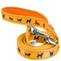 EcoBark Yellow Dog Leash- Padded Comfort Grip Padded Leash Dog Pattern - 4ft, 5ft, and 6ft Leash for Small and Medium Dogs