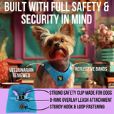 EcoBark Step In Dog Harness - XXXS to Small Breeds- Reflective Soft Mesh Harness for Teacup, Small Dogs and Puppies / Sky Blue