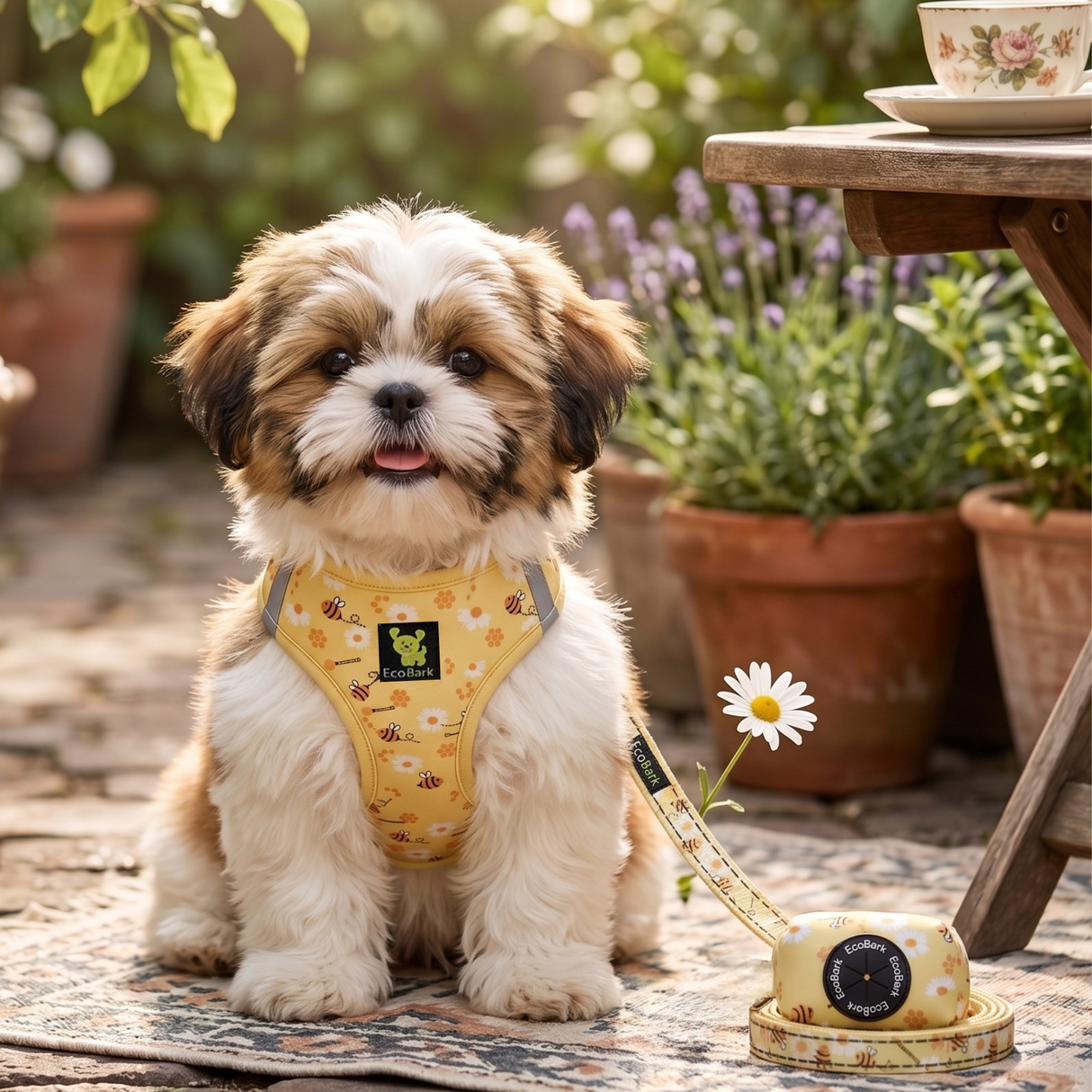 Bee Dog Harness - Teacup & Small Breeds- Step-In Reflective Soft Harness for Teacup, Small Dogs and Puppies / Bee & Daisy EcoBark Pet Supplies