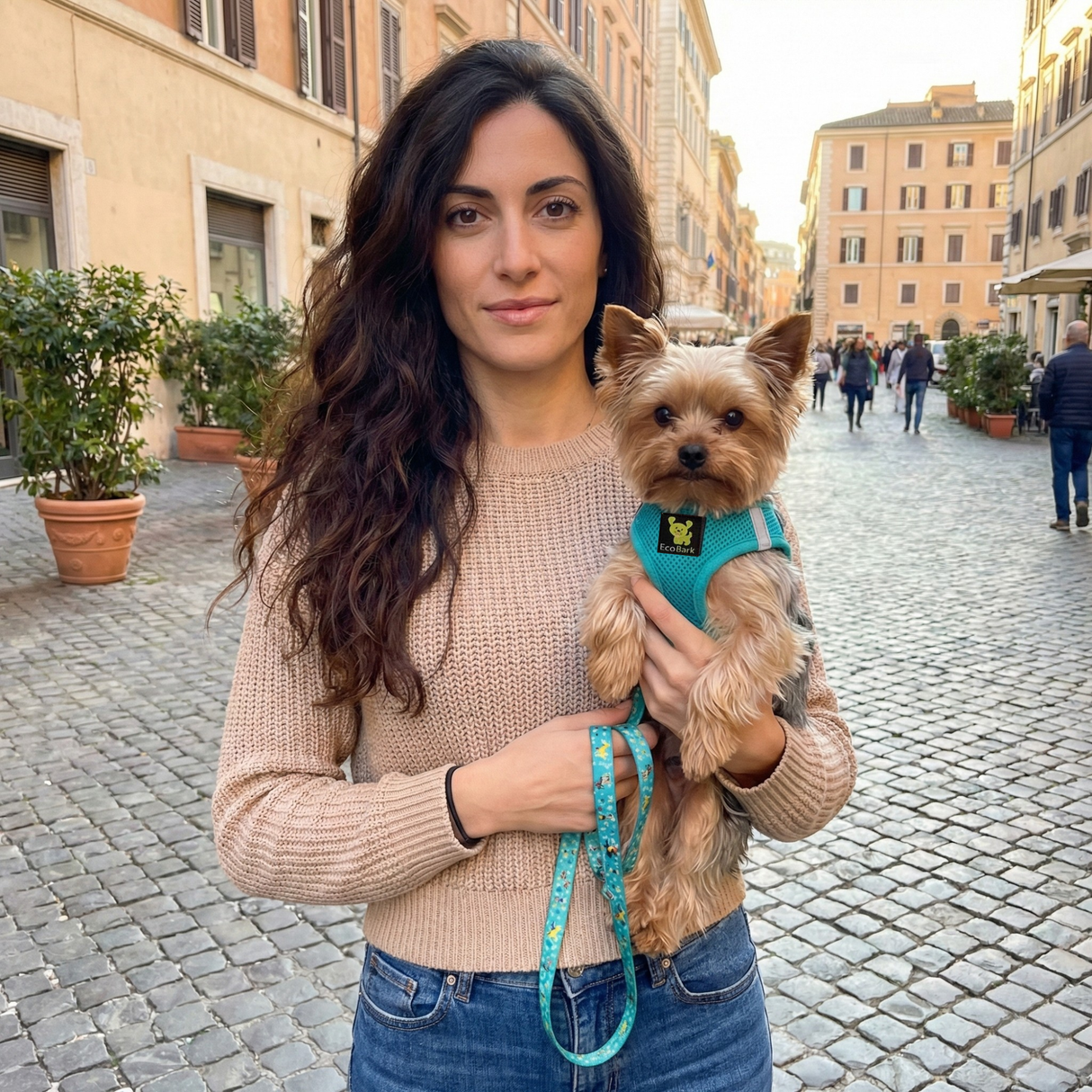 EcoBark Step In Dog Harness - XXXS to Small Breeds- Reflective Soft Mesh Harness for Teacup, Small Dogs and Puppies / Sky Blue