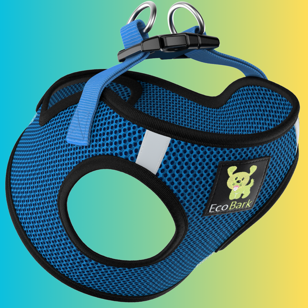 EcoBark Royal Blue Step In Dog Harness Sport- Rapid Fastener Reflective Soft Mesh Dog Vest Halter for XXXS to Small Dogs