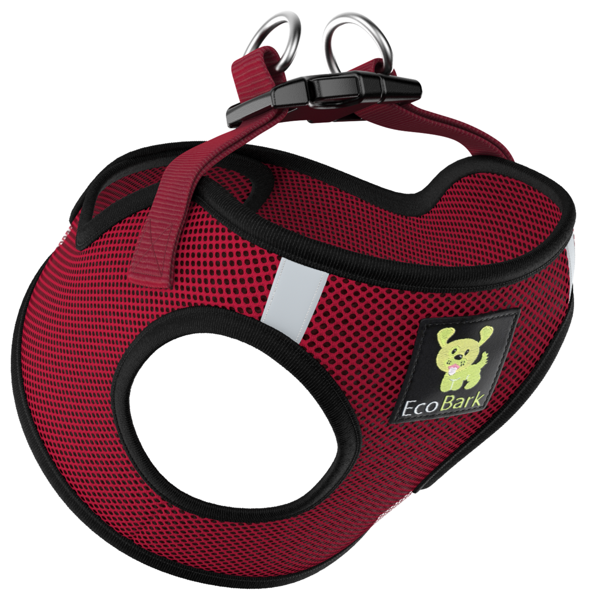 EcoBark Step In Dog Harness - XXXS to Small Breeds- Reflective Soft Mesh Harness for Teacup, Small Dogs and Puppies / Burgundy