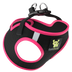 EcoBark black and pink mesh small dog harness on a transparent background.