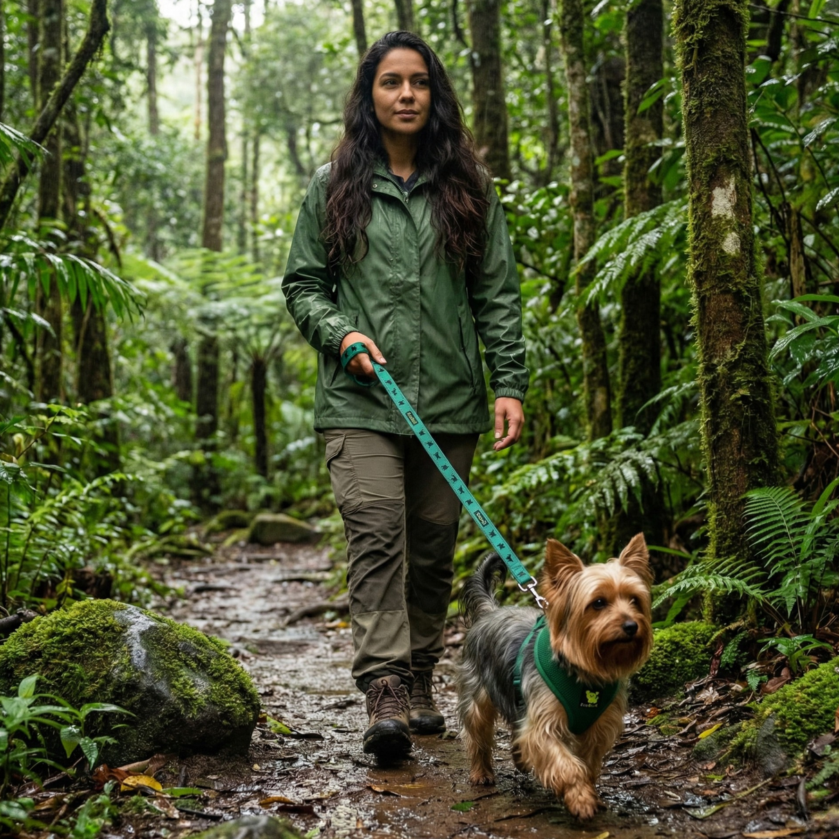 EcoBark Forest Green Dog Harness - Over-the-Head Vest Halter Soft Mesh for Small to Medium Dogs