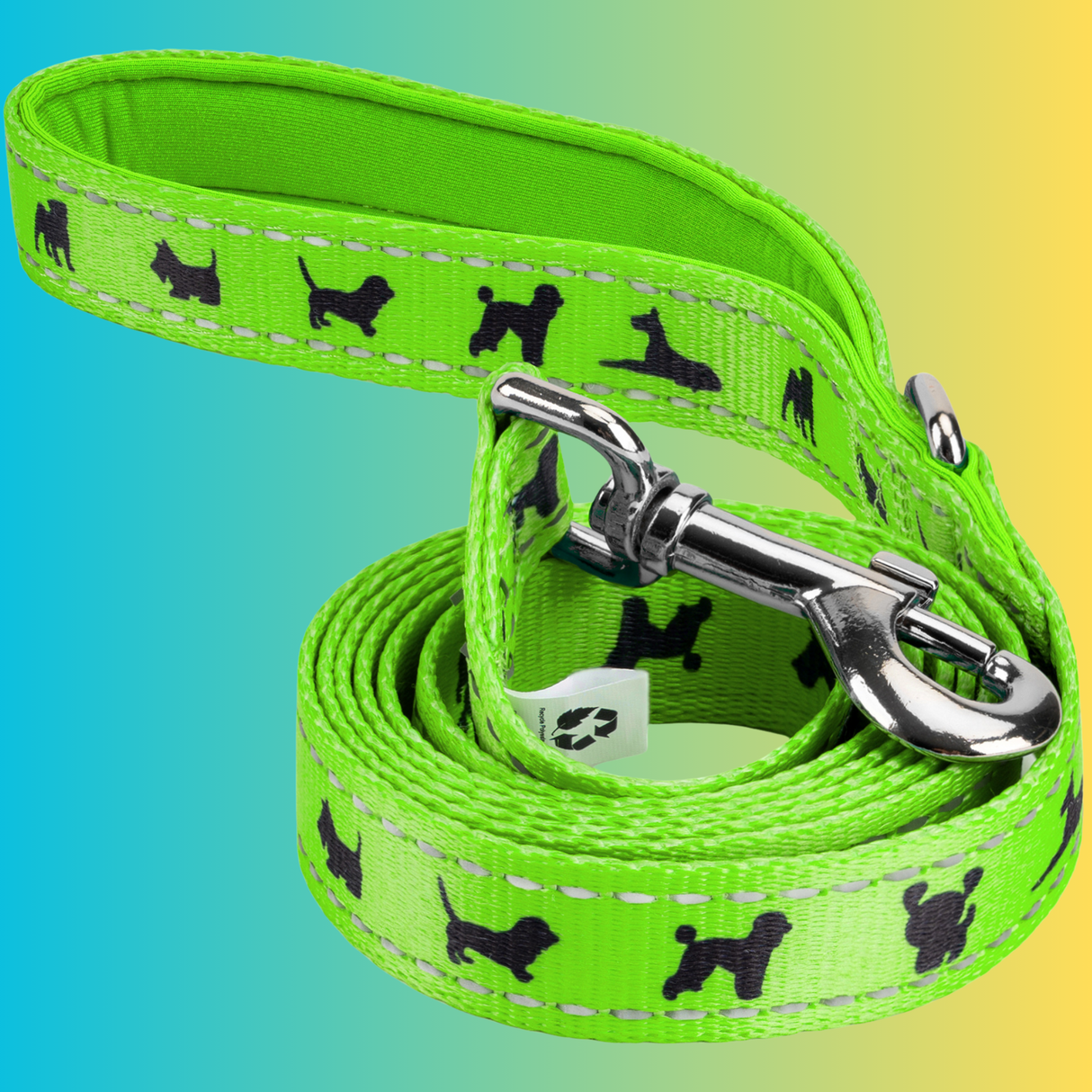 EcoBark Lime Green Dog Leash- Padded Comfort Grip Leash - 4ft, 5ft