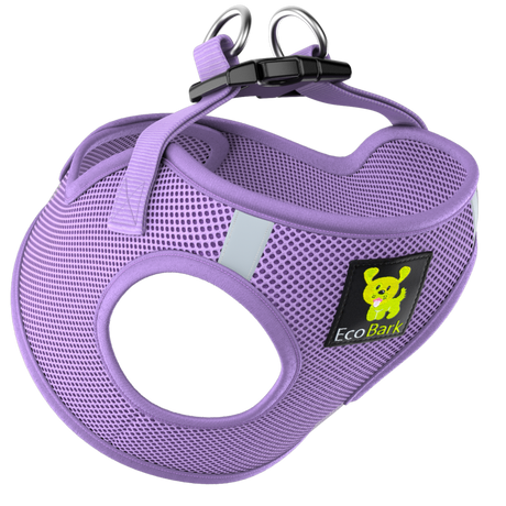 Lavender EcoBark Mesh Step-In Dog Harness with Reflective Strips and Soft Breathable Mesh for Small Dogs and Puppies