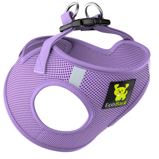 Lavender EcoBark Mesh Step-In Dog Harness with Reflective Strips and Soft Breathable Mesh for Small Dogs and Puppies