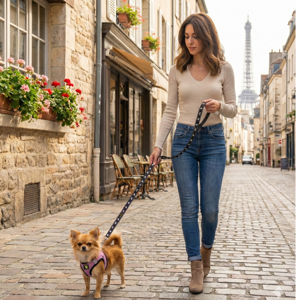 EcoBark Step In Dog Harness - XXXS to Small Breeds- Reflective Soft Mesh Harness for Teacup, Small Dogs and Puppies / Lilac Pink