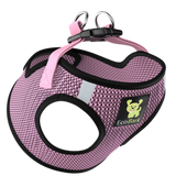 EcoBark Step In Dog Harness - XXXS to Medium Breeds- Reflective Soft Mesh Harness for Teacup, Small Dogs and Puppies / Lilac Pink