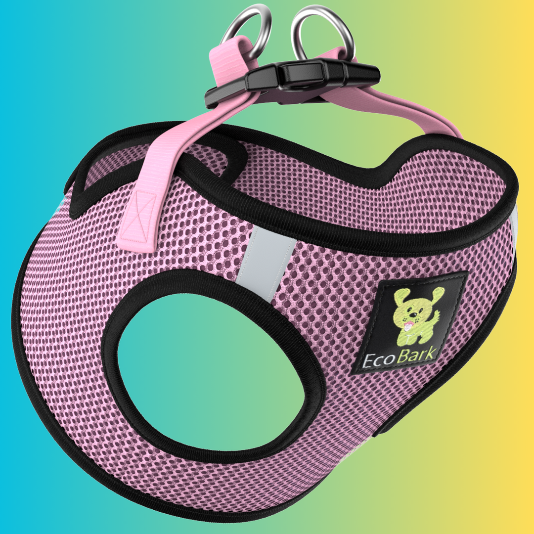 EcoBark Lilac Pink Step In Dog Harness - Reflective Soft Mesh Harness for Teacup, Small Dogs and Puppies