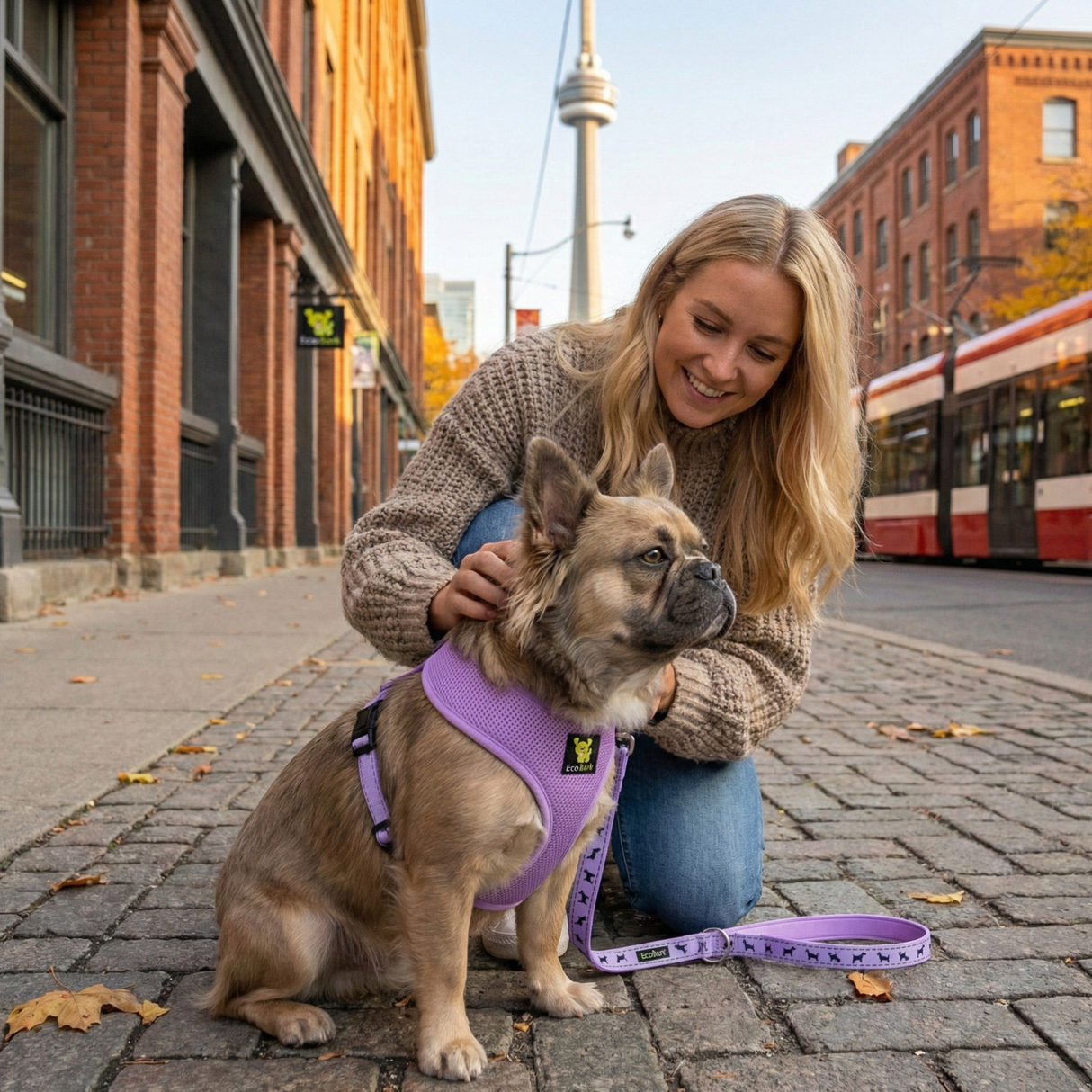 EcoBark Lavender Dog Harness - Over-the-Head Soft Mesh Vest Halter for XS to Medium Breed Dogs