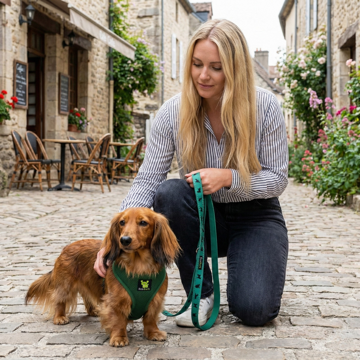 EcoBark Forest Green Dog Harness - Over-the-Head Vest Halter Soft Mesh for Small to Medium Dogs
