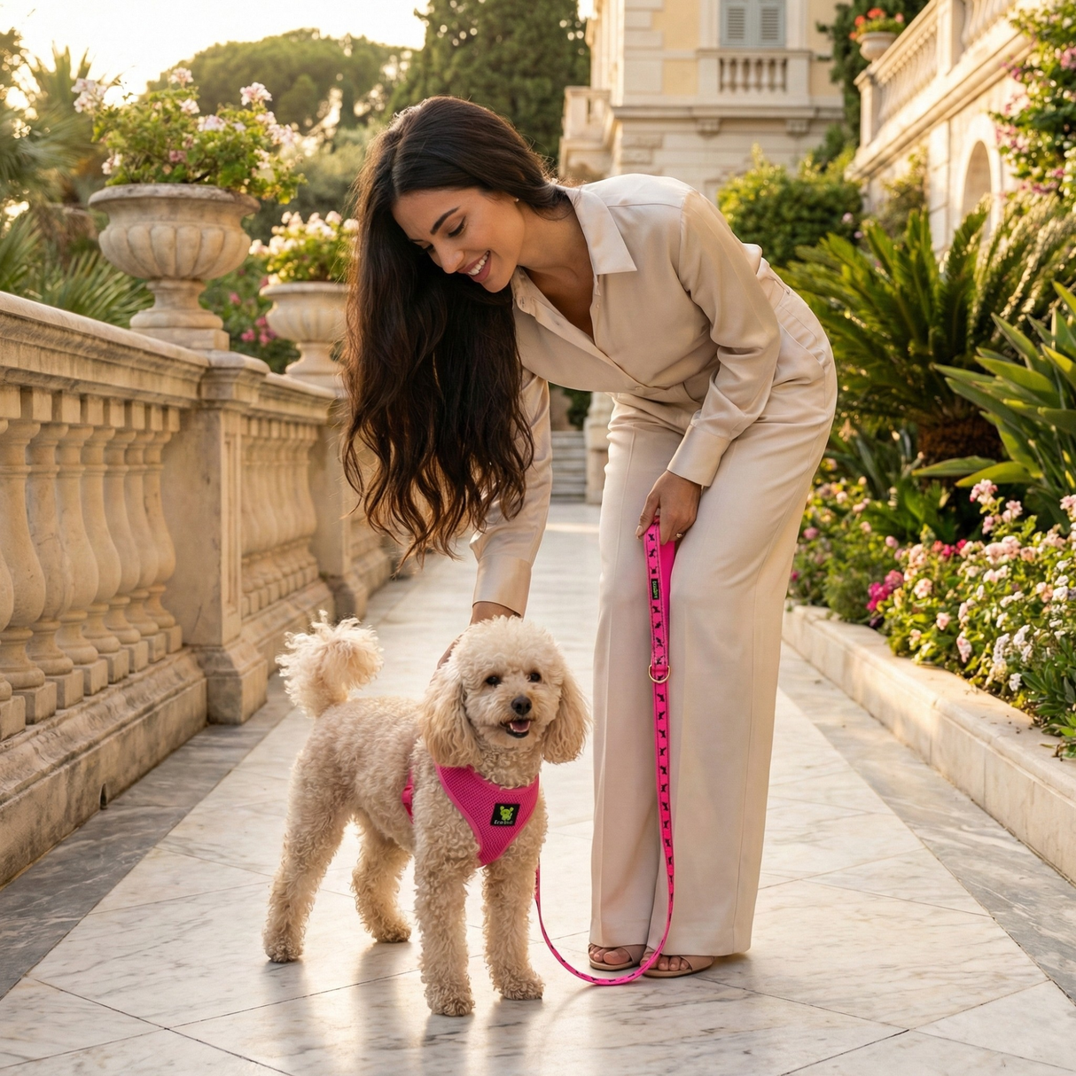 EcoBark Pink Dog Harness - Over-the-Head Soft Mesh Dog Vest Halter for Small to Medium Dogs and Puppies