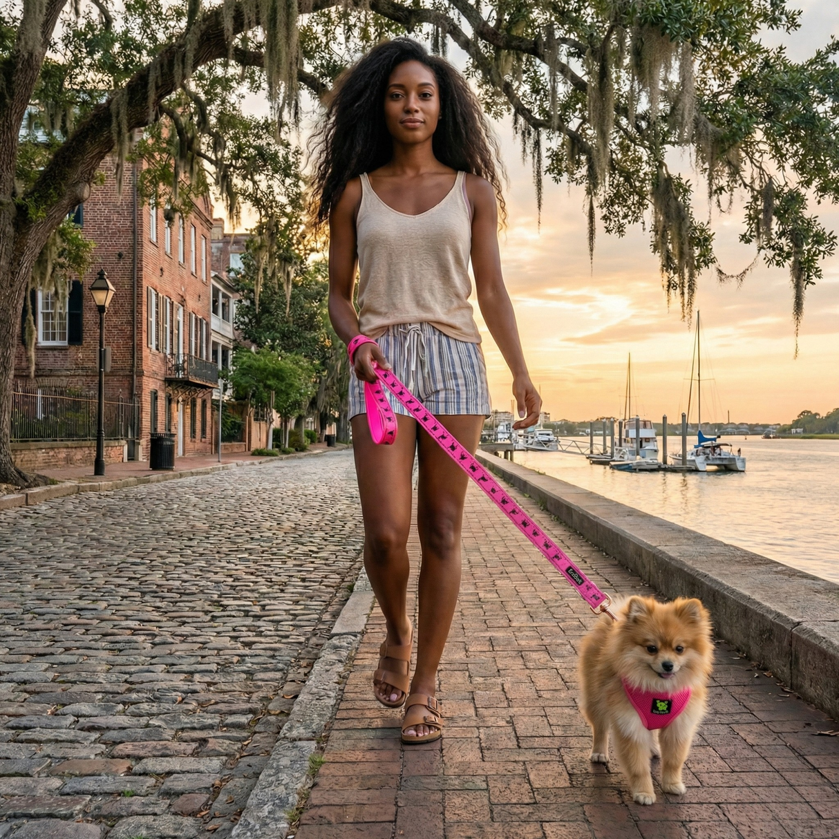 EcoBark Pink Dog Harness - Over-the-Head Soft Mesh Dog Vest Halter for Small to Medium Dogs and Puppies