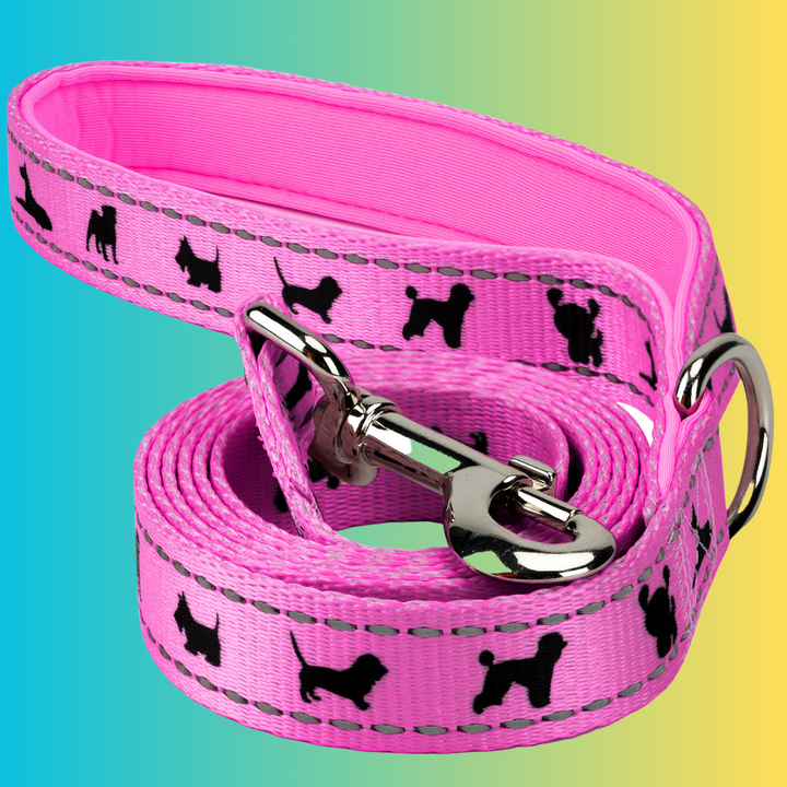 EcoBark Fuchsia Pink Dog Leash- Padded Comfort Grip Leash - 5ft Leash for Small and Medium Dogs