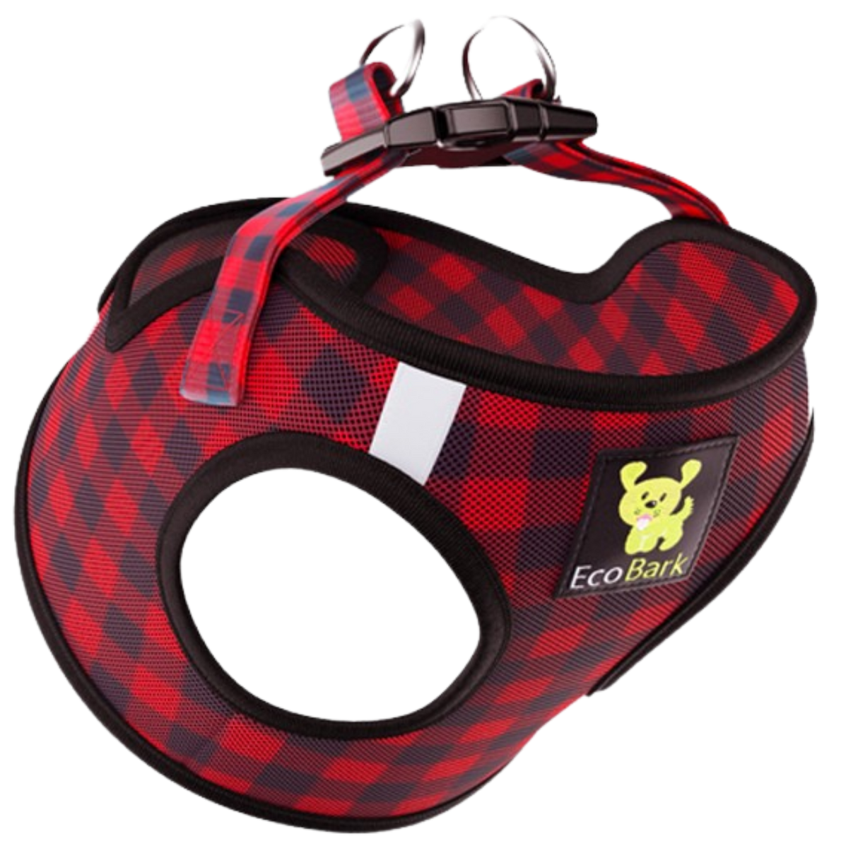 EcoBark Step In Dog Harness - XXXS to Small Breeds- Reflective Soft Mesh Harness for Teacup, Small Dogs and Puppies / Buffalo Plaid