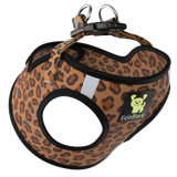 Cheetah Print EcoBark Step-In Dog Harness with Reflective Strips and Soft Breathable Mesh for XXS Small Dogs and Puppies