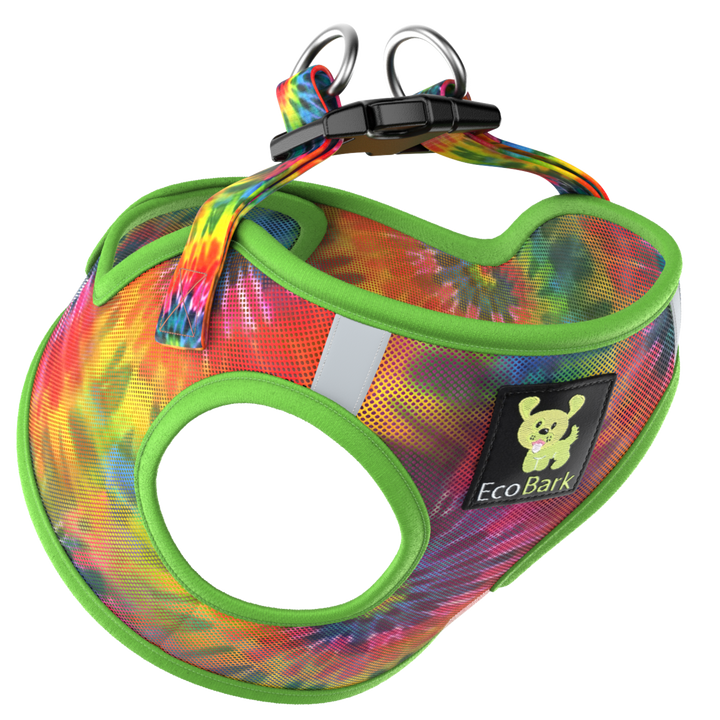 Tie Dye Dog Harness for Small Dogs- Reflective Step In Dog Halter Harness Vest with Luxury Soft Mesh for Puppies to Small Dogs