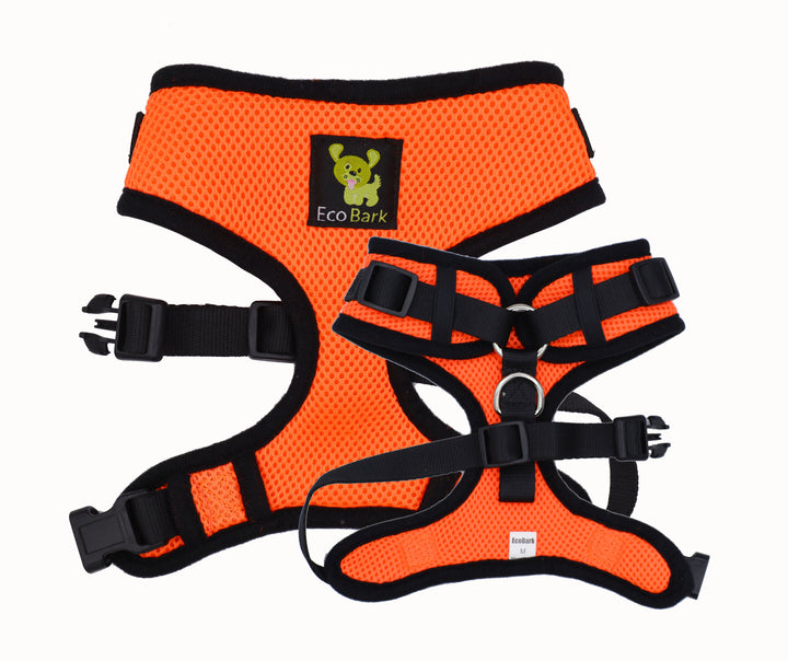 EcoBark Orange Comfort-Fit Neck Adjustable Dog Harness