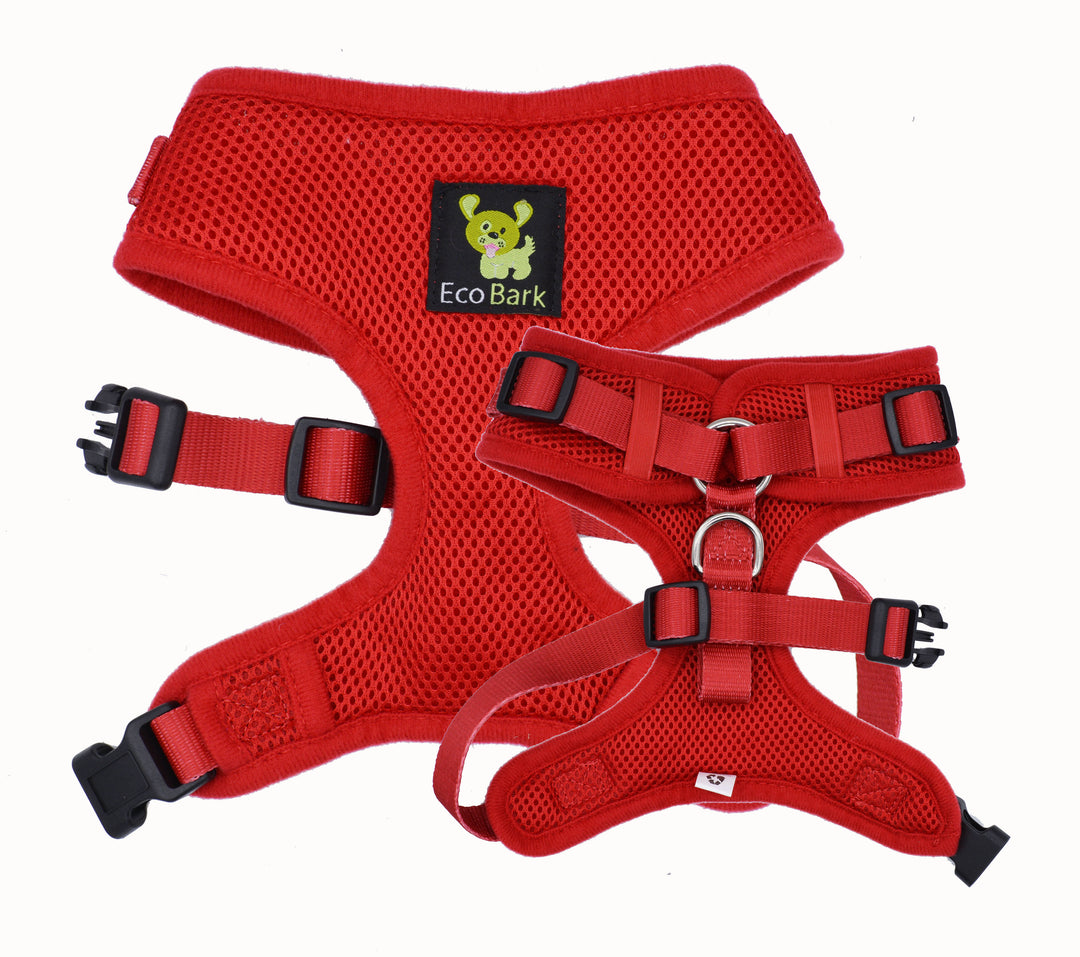 EcoBark Red Comfort-Fit Neck Adjustable Dog Harness