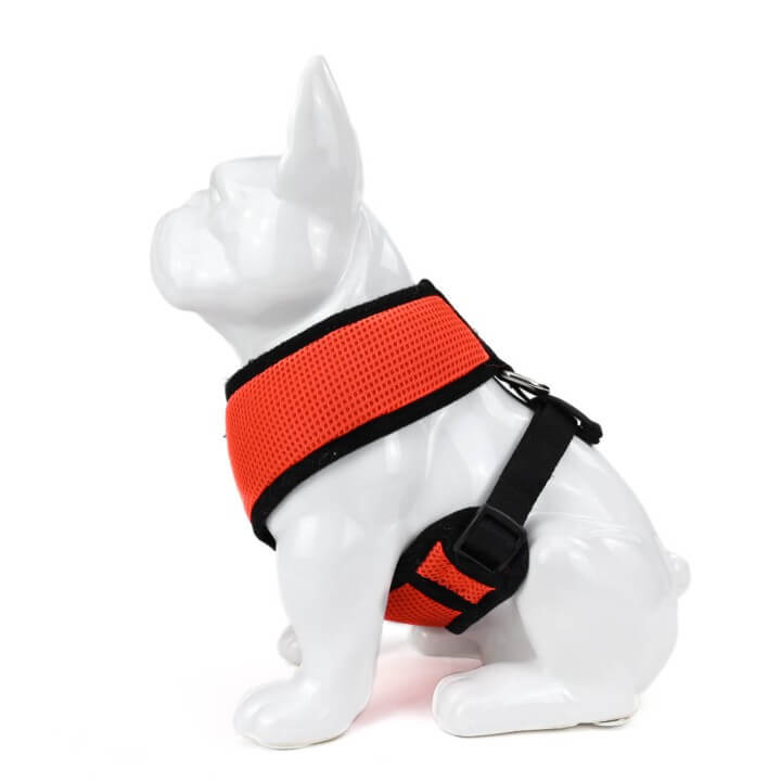 EcoBark Safety Orange Dog Harness Over the Head Soft Mesh Dog Vest Halter for Small to Medium Dogs and Puppies